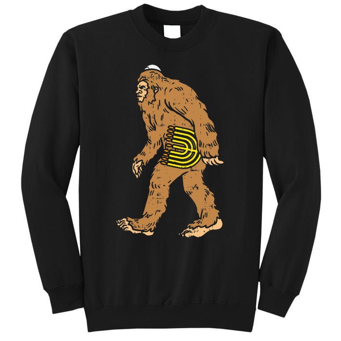 Jewish Bigfoot Sasquatch Carry Menorah Funny Hanukkah Gift  Sweatshirt