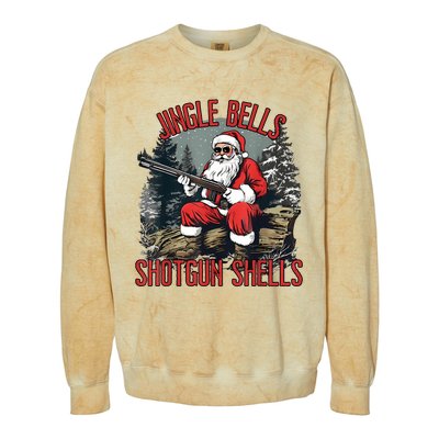 Jingle Bells Shotgun Shells Funny Santa Bruh Gun Colorblast Crewneck Sweatshirt