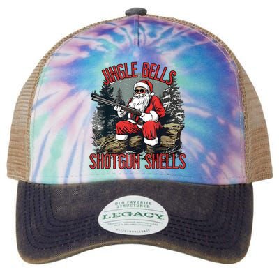 Jingle Bells Shotgun Shells Funny Santa Bruh Gun Legacy Tie Dye Trucker Hat