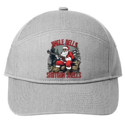 Jingle Bells Shotgun Shells Funny Santa Bruh Gun 7-Panel Snapback Hat