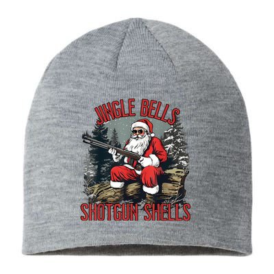 Jingle Bells Shotgun Shells Funny Santa Bruh Gun Sustainable Beanie