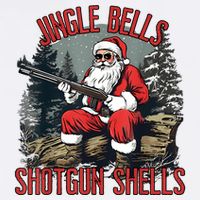 Jingle Bells Shotgun Shells Funny Santa Bruh Gun Cool Comfort Performance Bucket Hat