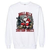 Jingle Bells Shotgun Shells Funny Santa Bruh Gun Garment-Dyed Sweatshirt