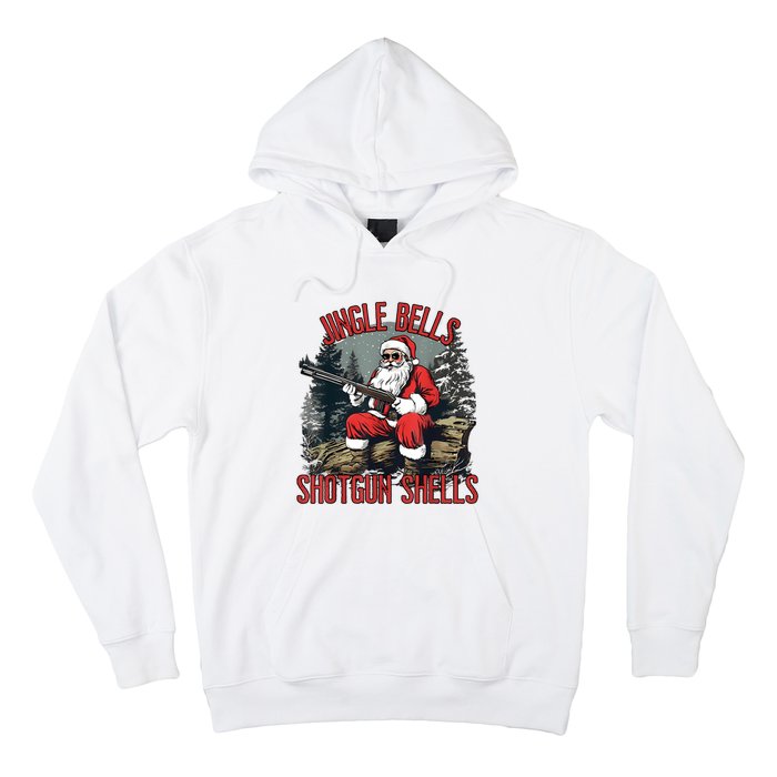 Jingle Bells Shotgun Shells Funny Santa Bruh Gun Hoodie