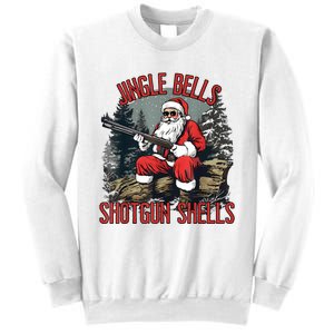 Jingle Bells Shotgun Shells Funny Santa Bruh Gun Sweatshirt