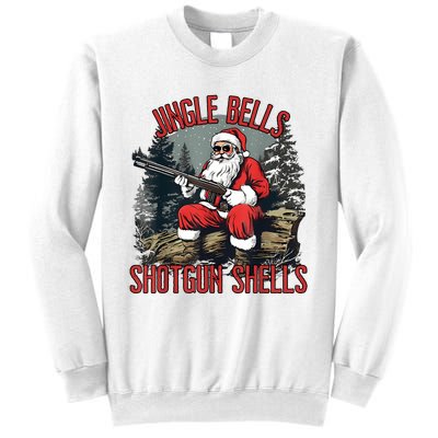 Jingle Bells Shotgun Shells Funny Santa Bruh Gun Sweatshirt