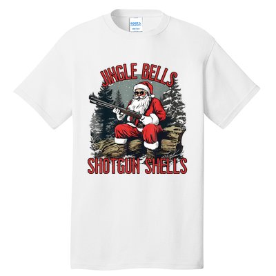 Jingle Bells Shotgun Shells Funny Santa Bruh Gun Tall T-Shirt