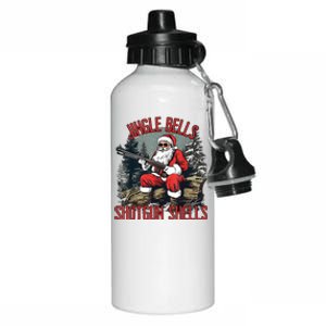 Jingle Bells Shotgun Shells Funny Santa Bruh Gun Aluminum Water Bottle