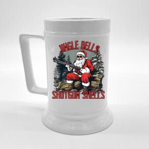 Jingle Bells Shotgun Shells Funny Santa Bruh Gun Beer Stein