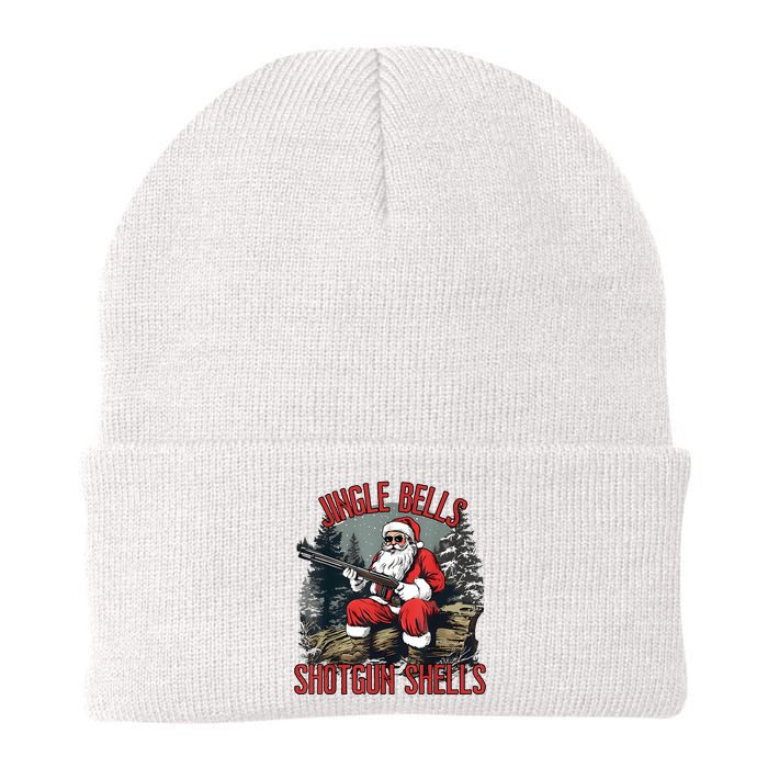 Jingle Bells Shotgun Shells Funny Santa Bruh Gun Knit Cap Winter Beanie