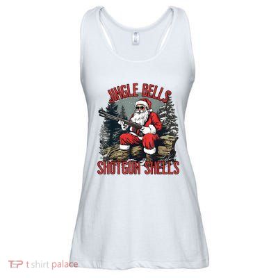 Jingle Bells Shotgun Shells Funny Santa Bruh Gun Ladies Essential Flowy Tank