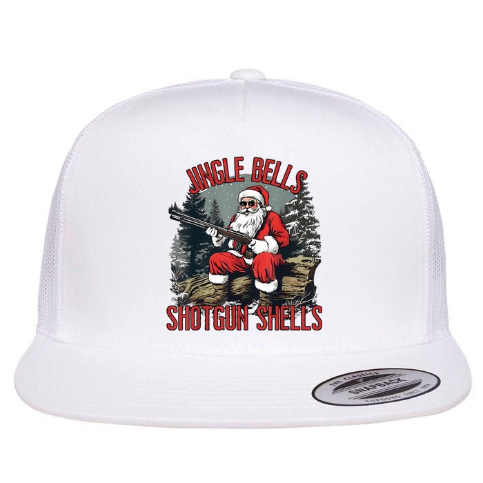 Jingle Bells Shotgun Shells Funny Santa Bruh Gun Flat Bill Trucker Hat