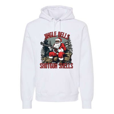 Jingle Bells Shotgun Shells Funny Santa Bruh Gun Premium Hoodie