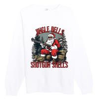 Jingle Bells Shotgun Shells Funny Santa Bruh Gun Premium Crewneck Sweatshirt