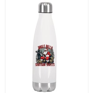 Jingle Bells Shotgun Shells Funny Santa Bruh Gun Stainless Steel Insulated Water Bottle