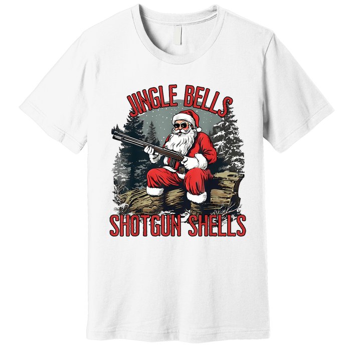 Jingle Bells Shotgun Shells Funny Santa Bruh Gun Premium T-Shirt