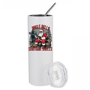 Jingle Bells Shotgun Shells Funny Santa Bruh Gun Stainless Steel Tumbler