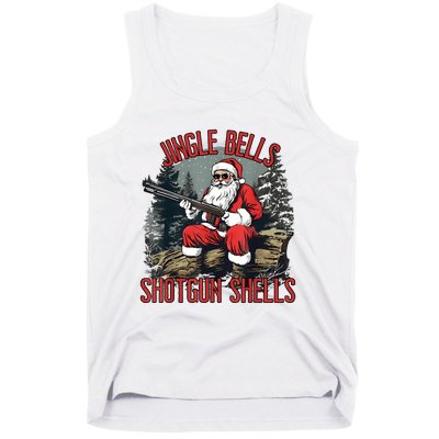 Jingle Bells Shotgun Shells Funny Santa Bruh Gun Tank Top