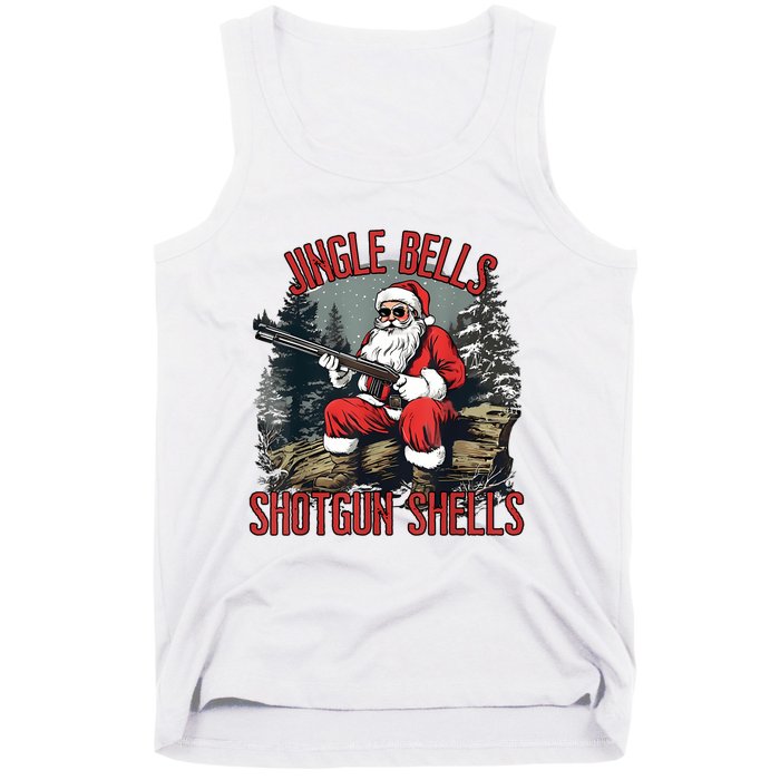 Jingle Bells Shotgun Shells Funny Santa Bruh Gun Tank Top