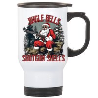 Jingle Bells Shotgun Shells Funny Santa Bruh Gun Stainless Steel Travel Mug