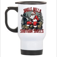 Jingle Bells Shotgun Shells Funny Santa Bruh Gun Stainless Steel Travel Mug