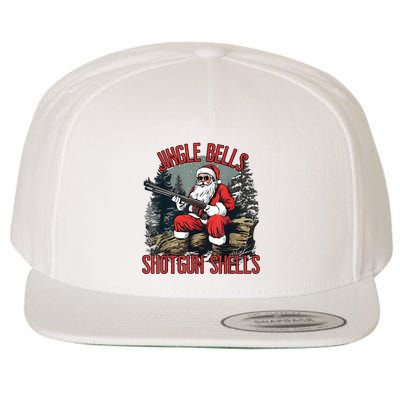 Jingle Bells Shotgun Shells Funny Santa Bruh Gun Wool Snapback Cap