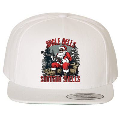 Jingle Bells Shotgun Shells Funny Santa Bruh Gun Wool Snapback Cap