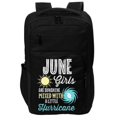 June Birthday Sunshine Mixed With Hurricane Funny Impact Tech Backpack