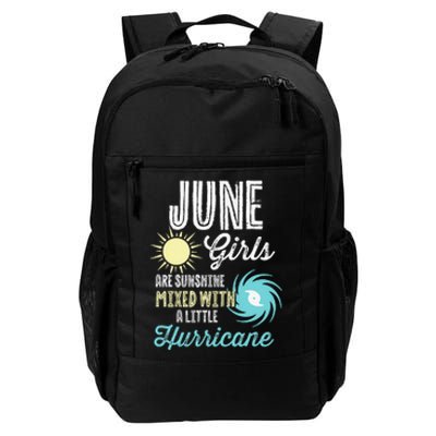 June Birthday Sunshine Mixed With Hurricane Funny Daily Commute Backpack