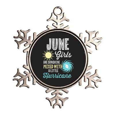 June Birthday Sunshine Mixed With Hurricane Funny Metallic Star Ornament