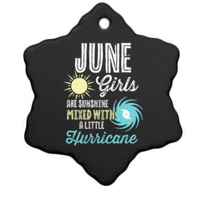 June Birthday Sunshine Mixed With Hurricane Funny Ceramic Star Ornament