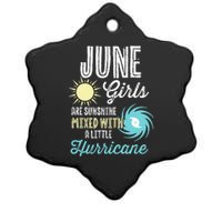 June Birthday Sunshine Mixed With Hurricane Funny Ceramic Star Ornament