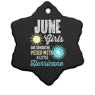 June Birthday Sunshine Mixed With Hurricane Funny Ceramic Star Ornament