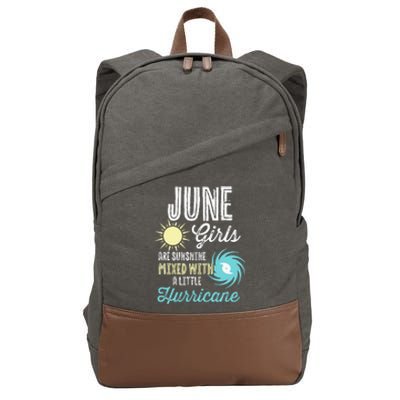 June Birthday Sunshine Mixed With Hurricane Funny Cotton Canvas Backpack