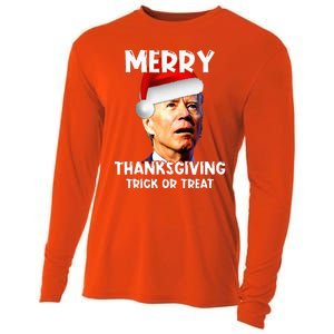 Joe Biden Santa Hat Merry Thanksgiving Christmas Cooling Performance Long Sleeve Crew