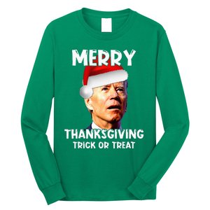 Joe Biden Santa Hat Merry Thanksgiving Christmas Long Sleeve Shirt