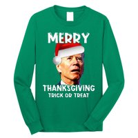 Joe Biden Santa Hat Merry Thanksgiving Christmas Long Sleeve Shirt