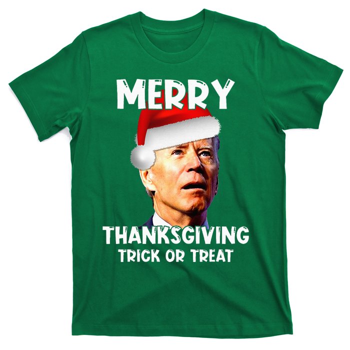 Joe Biden Santa Hat Merry Thanksgiving Christmas T-Shirt