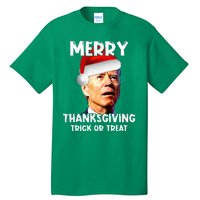 Joe Biden Santa Hat Merry Thanksgiving Christmas Tall T-Shirt