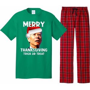 Joe Biden Santa Hat Merry Thanksgiving Christmas Pajama Set