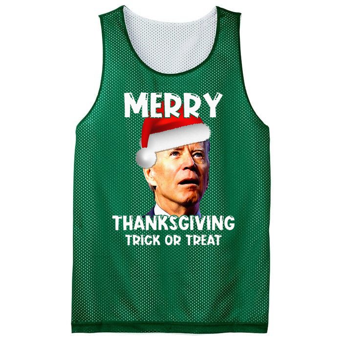 Joe Biden Santa Hat Merry Thanksgiving Christmas Mesh Reversible Basketball Jersey Tank