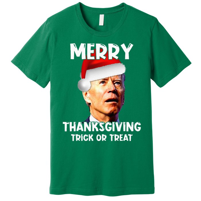 Joe Biden Santa Hat Merry Thanksgiving Christmas Premium T-Shirt