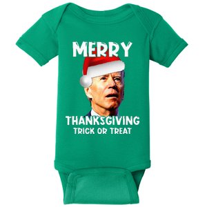 Joe Biden Santa Hat Merry Thanksgiving Christmas Baby Bodysuit