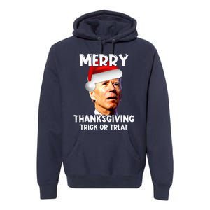 Joe Biden Santa Hat Merry Thanksgiving Christmas Premium Hoodie