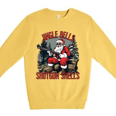 Jingle Bells Shotgun Shells Funny Santa Premium Crewneck Sweatshirt