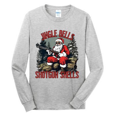 Jingle Bells Shotgun Shells Funny Santa Tall Long Sleeve T-Shirt