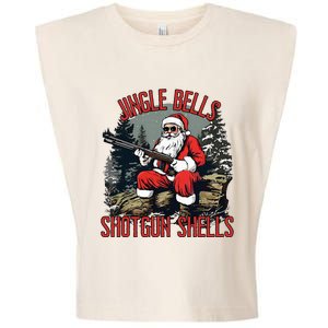 Jingle Bells Shotgun Shells Funny Santa Garment-Dyed Women's Muscle Tee