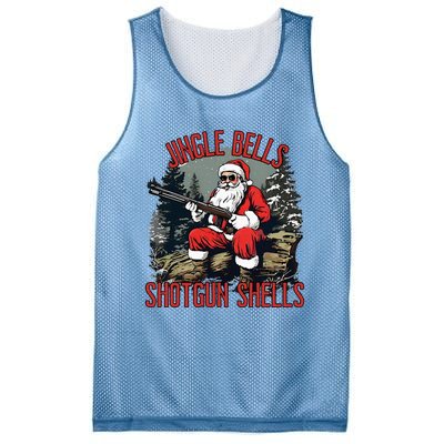 Jingle Bells Shotgun Shells Funny Santa Mesh Reversible Basketball Jersey Tank