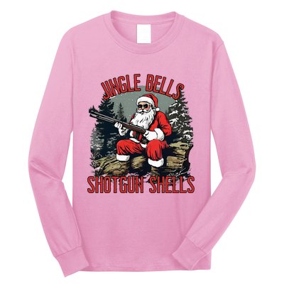 Jingle Bells Shotgun Shells Funny Santa Long Sleeve Shirt