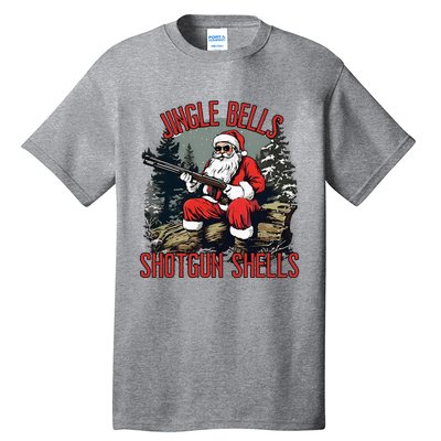 Jingle Bells Shotgun Shells Funny Santa Tall T-Shirt